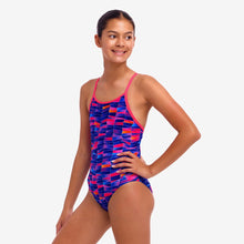 Girl's Funkita Warped Waves Diamond Back One Piece Swimsuit