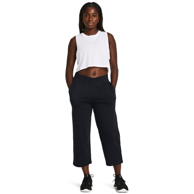 Women's Under Armour Rival Terry Wide Leg Crop Pants