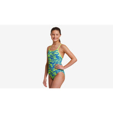 Girls Funkita Diamond Back One Piece- Blizzard Blitz Swimsuit