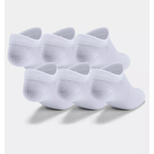 Girls Under Armour Essential No Show 6 Pack Socks- White