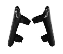 Precision Origin.0 Strap Shin Guards- Black/ Cyan