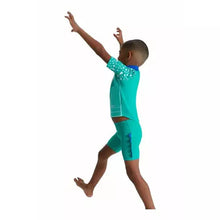 Boys Speedo Green Croc Effect Jammer Rash Top Set