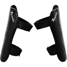 Precision Origin.0 Strap Shin Guards- Black/ Black