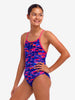 Girl's Funkita Warped Waves Diamond Back One Piece Swimsuit