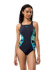 Women's Hyperboom Splice Muscleback Swimsuit Black/Green