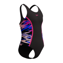 Girls Hyperboom Splice Muscleback Swimsuit Black/Pink