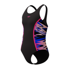 Girls Hyperboom Splice Muscleback Swimsuit Black/Pink