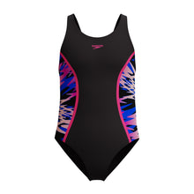 Girls Hyperboom Splice Muscleback Swimsuit Black/Pink