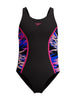 Girls Hyperboom Splice Muscleback Swimsuit Black/Pink