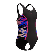 Girls Hyperboom Splice Muscleback Swimsuit Black/Pink
