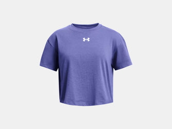 Girl's Under Armour Crop Sportstyle Logo Short Sleeve