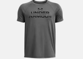 Boy's Under Armour Tech Split Wordmark Short Sleeve