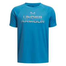 Boy's Under Armour Tech Split Wordmark Short Sleeve