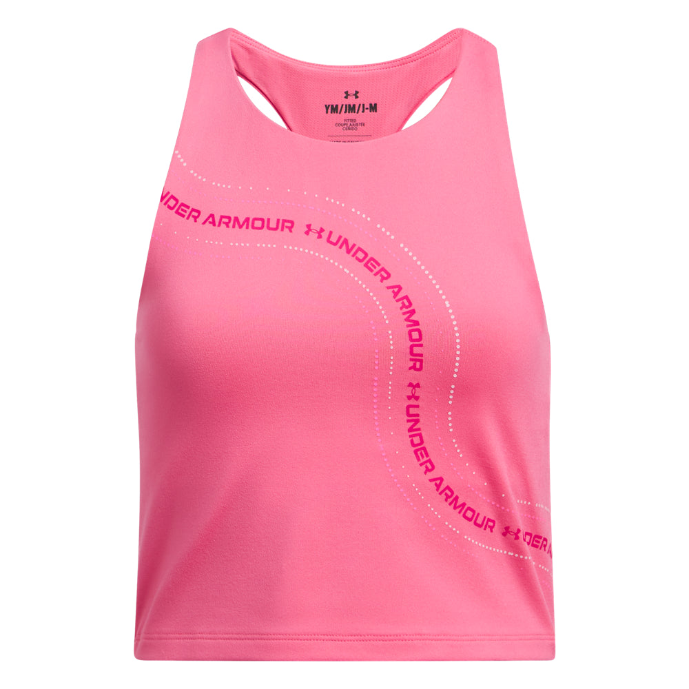 Girl's Under Armour Motion Branded Crop Tank