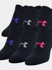 Girls Under Armour Essential No Show Socks- WHITE