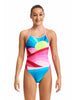 Girls Funkita Diamond Back One Piece Summit Sunset Swimsuit