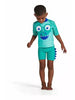 Boys Speedo Green Croc Effect Jammer Rash Top Set